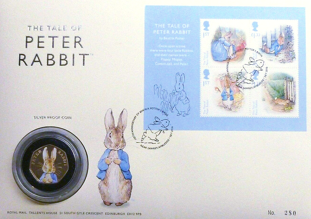英国]彼得兔作者150周年系列[1]2016彼得兔(4)彩色银币邮币封(Peter Rabbit) - 随心工作室